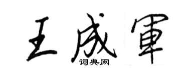 王正良王成軍行書個性簽名怎么寫