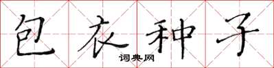 黃華生包衣種子楷書怎么寫