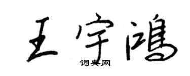 王正良王宇鴻行書個性簽名怎么寫