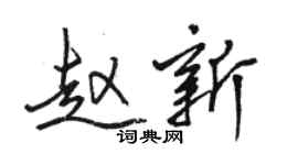 駱恆光趙新行書個性簽名怎么寫