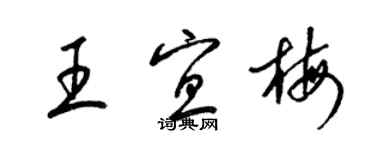 梁錦英王宜梅草書個性簽名怎么寫