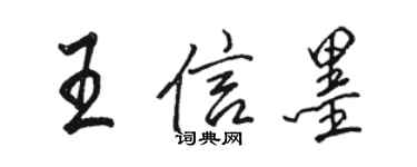 駱恆光王信墨行書個性簽名怎么寫