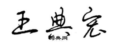 曾慶福王典宏草書個性簽名怎么寫