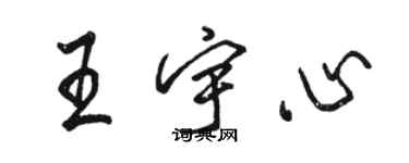 駱恆光王宇心行書個性簽名怎么寫