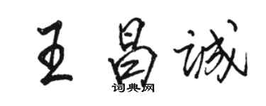 駱恆光王昌誠行書個性簽名怎么寫