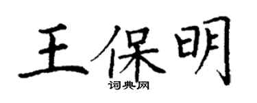 丁謙王保明楷書個性簽名怎么寫