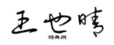 曾慶福王也晴草書個性簽名怎么寫