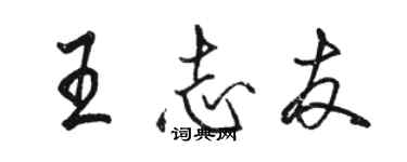 駱恆光王志友行書個性簽名怎么寫