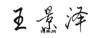 駱恆光王景澤行書個性簽名怎么寫