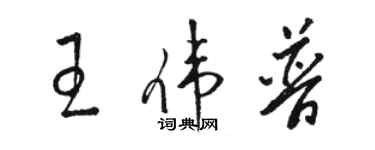 駱恆光王偉普草書個性簽名怎么寫