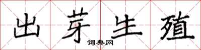 袁強出芽生殖楷書怎么寫