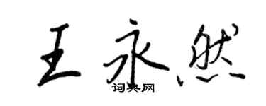 王正良王永然行書個性簽名怎么寫