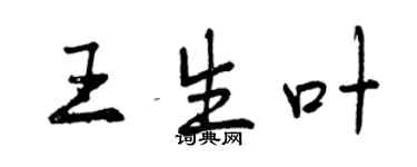 曾慶福王生葉行書個性簽名怎么寫