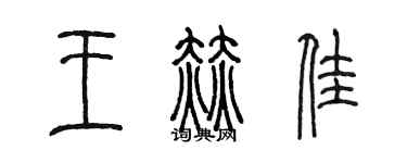 陳墨王赫佳篆書個性簽名怎么寫