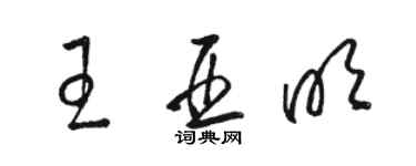 駱恆光王亞明草書個性簽名怎么寫