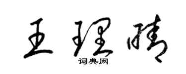 梁錦英王理晴草書個性簽名怎么寫