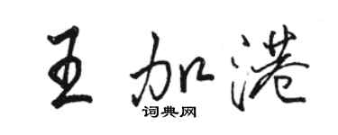 駱恆光王加港行書個性簽名怎么寫