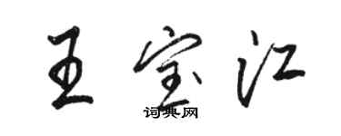 駱恆光王寶江行書個性簽名怎么寫