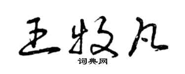 曾慶福王牧凡草書個性簽名怎么寫