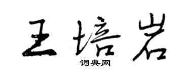 曾慶福王培岩行書個性簽名怎么寫