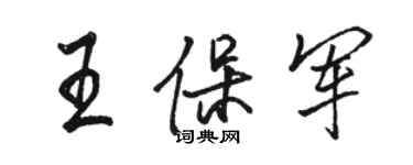 駱恆光王保軍行書個性簽名怎么寫