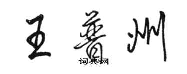 駱恆光王普州行書個性簽名怎么寫