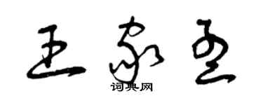 曾慶福王家孟草書個性簽名怎么寫