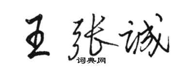 駱恆光王張誠行書個性簽名怎么寫