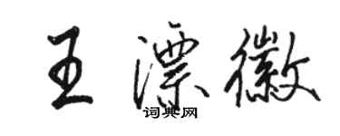 駱恆光王漂徽行書個性簽名怎么寫