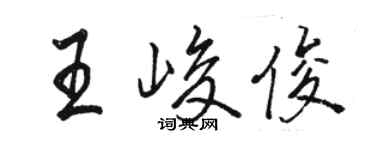 駱恆光王峻俊行書個性簽名怎么寫