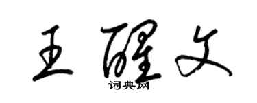 梁錦英王醒文草書個性簽名怎么寫