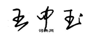 朱錫榮王中玉草書個性簽名怎么寫