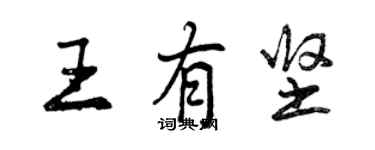 曾慶福王有堅行書個性簽名怎么寫