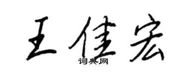 王正良王佳宏行書個性簽名怎么寫