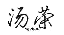 駱恆光湯榮行書個性簽名怎么寫