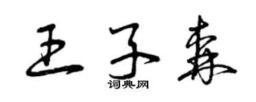 曾慶福王子森草書個性簽名怎么寫