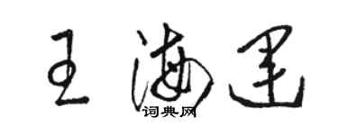 駱恆光王海運草書個性簽名怎么寫