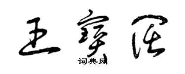 曾慶福王寶闊草書個性簽名怎么寫