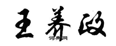 胡問遂王養政行書個性簽名怎么寫