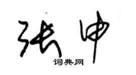 朱錫榮張申草書個性簽名怎么寫