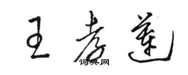 駱恆光王孝蓮草書個性簽名怎么寫