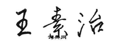 駱恆光王素治行書個性簽名怎么寫