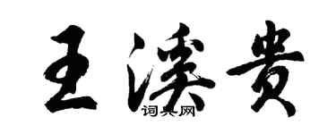 胡問遂王溪貴行書個性簽名怎么寫