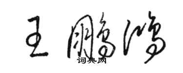 駱恆光王鵬鴻草書個性簽名怎么寫
