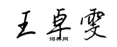 王正良王卓雯行書個性簽名怎么寫