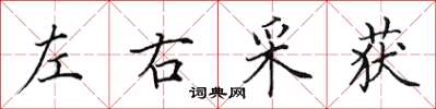 田英章左右採獲楷書怎么寫