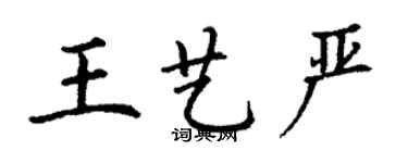 丁謙王藝嚴楷書個性簽名怎么寫