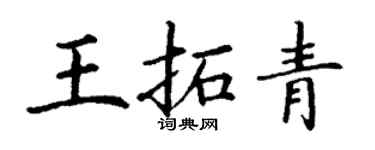 丁謙王拓青楷書個性簽名怎么寫