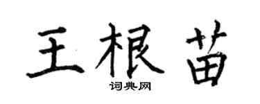 何伯昌王根苗楷書個性簽名怎么寫