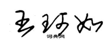 朱錫榮王珂如草書個性簽名怎么寫